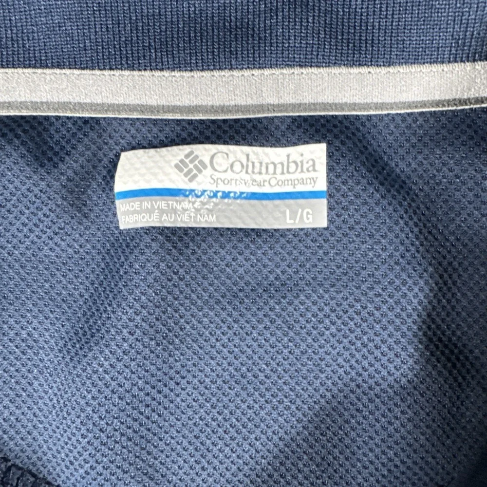 Columbia Pfg Shade Short Sleeve Polo Shirt Navy Blue Men's Size Large Golfing - Picture 3 of 7